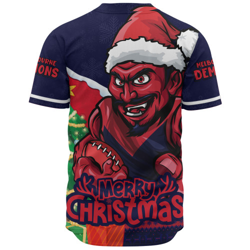 Melbourne Baseball Shirt Santa Scoring Touchdown On Christmas Game Day