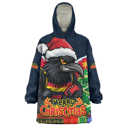 Adelaide Crows Snug Hoodie Santa Scoring Touchdown On Christmas Game Day