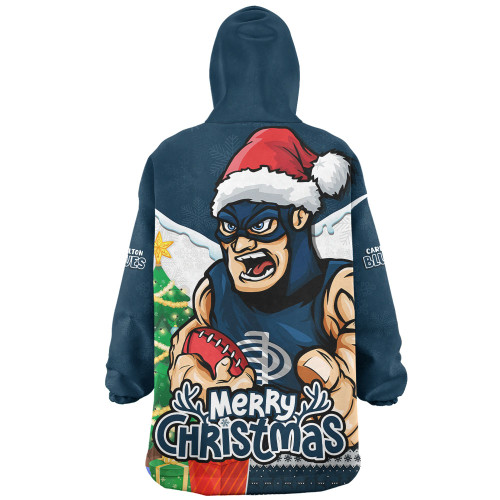 Carlton Snug Hoodie Santa Scoring Touchdown On Christmas Game Day