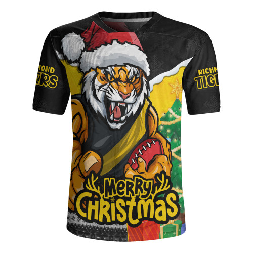 Richmond Rugby Jersey Santa Scoring Touchdown On Christmas Game Day