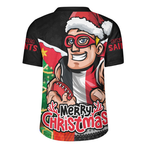 St Kilda Rugby Jersey Santa Scoring Touchdown On Christmas Game Day