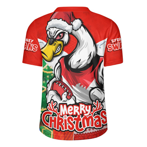 Sydney Swans Rugby Jersey Santa Scoring Touchdown On Christmas Game Day