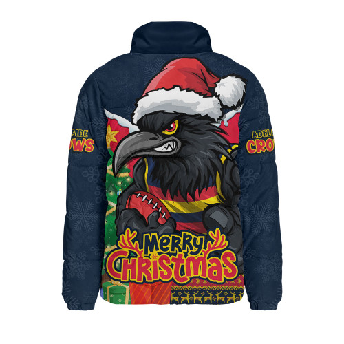 Adelaide Crows Padded Jacket Santa Scoring Touchdown On Christmas Game Day