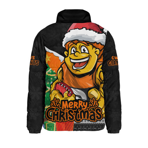 GWS GIANTS Padded Jacket Santa Scoring Touchdown On Christmas Game Day