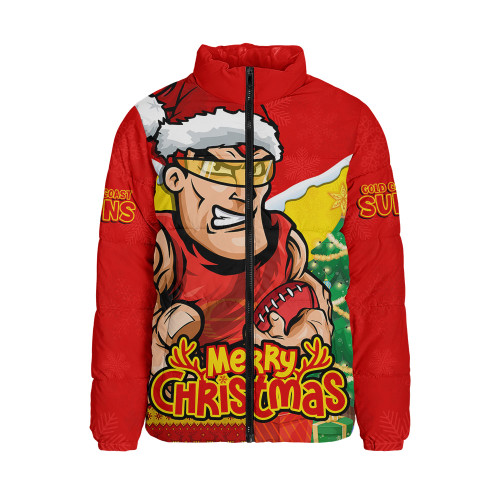 Gold Coast SUNS Padded Jacket Santa Scoring Touchdown On Christmas Game Day