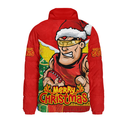 Gold Coast SUNS Padded Jacket Santa Scoring Touchdown On Christmas Game Day
