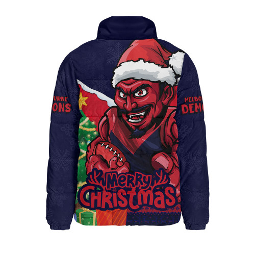 Melbourne Padded Jacket Santa Scoring Touchdown On Christmas Game Day