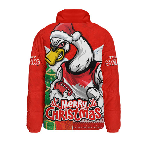 Sydney Swans Padded Jacket Santa Scoring Touchdown On Christmas Game Day