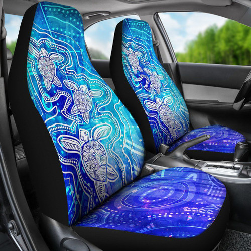 Australia Aboriginal Car Seat Covers - Sea Turtle With Indigenous Patterns (Blue) Australia Aboriginal Car Seat Covers - Sea Turtle With Indigenous Patterns (Blue)