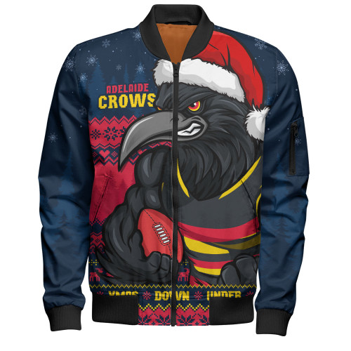 Adelaide Crows Bomber Jacket Merry Christmas Down Under Footy Power Style
