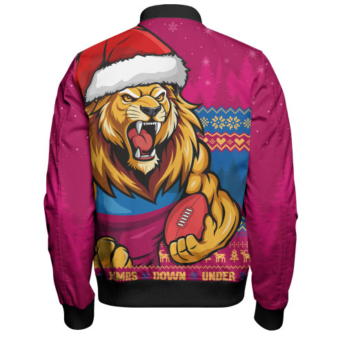 Brisbane Lions Bomber Jacket Merry Christmas Down Under Footy Power Style