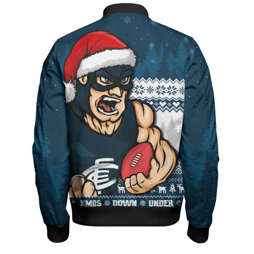 Carlton Bomber Jacket Merry Christmas Down Under Footy Power Style