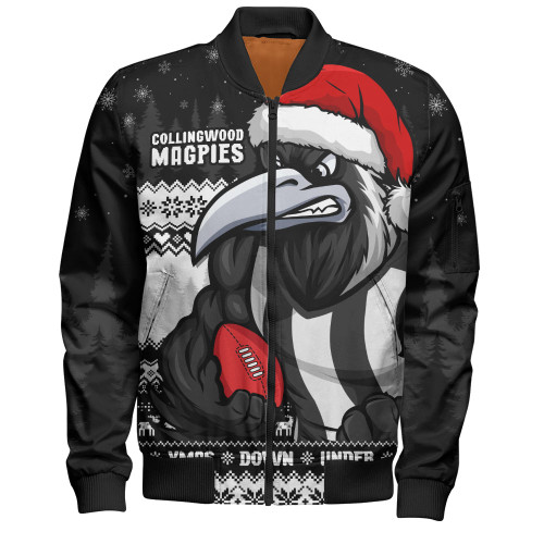 Collingwood Bomber Jacket Merry Christmas Down Under Footy Power Style