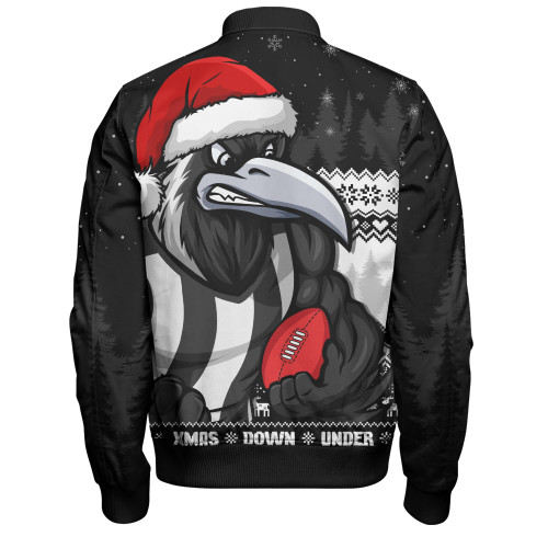 Collingwood Bomber Jacket Merry Christmas Down Under Footy Power Style