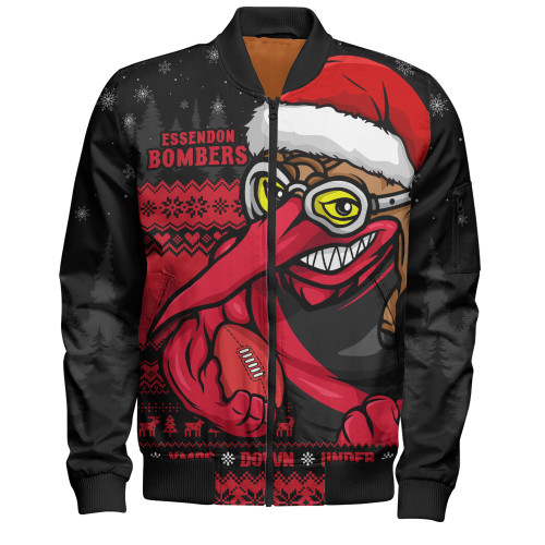 Essendon Bomber Jacket Merry Christmas Down Under Footy Power Style