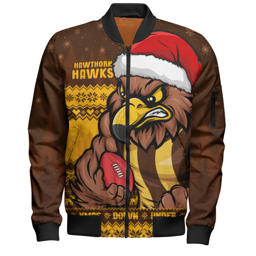 Hawthorn Bomber Jacket Merry Christmas Down Under Footy Power Style