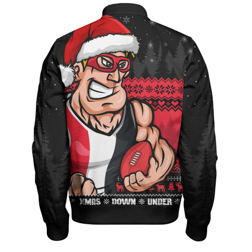 St Kilda Bomber Jacket Merry Christmas Down Under Footy Power Style