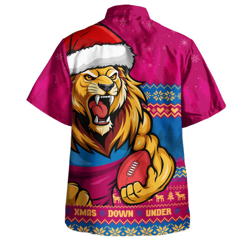 Brisbane Lions Hawaiian Shirt Merry Christmas Down Under Footy Power Style