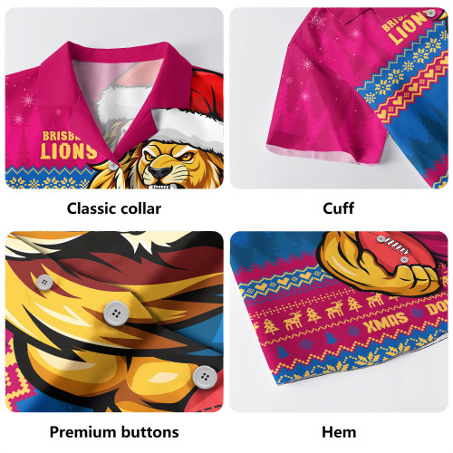 Brisbane Lions Hawaiian Shirt Merry Christmas Down Under Footy Power Style
