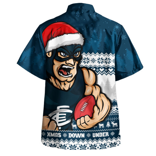 Carlton Hawaiian Shirt Merry Christmas Down Under Footy Power Style Carlton Hawaiian Shirt Merry Christmas Down Under Footy Power Style