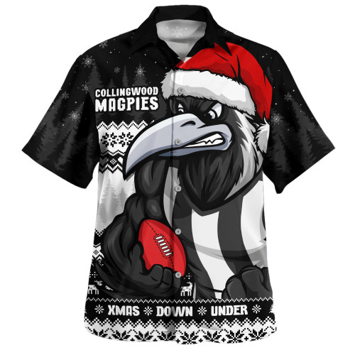 Collingwood Hawaiian Shirt Merry Christmas Down Under Footy Power Style
