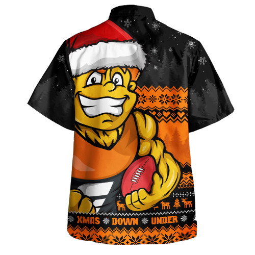 GWS GIANTS Hawaiian Shirt Merry Christmas Down Under Footy Power Style GWS GIANTS Hawaiian Shirt Merry Christmas Down Under Footy Power Style