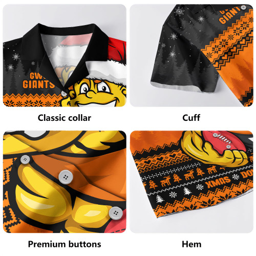 GWS GIANTS Hawaiian Shirt Merry Christmas Down Under Footy Power Style