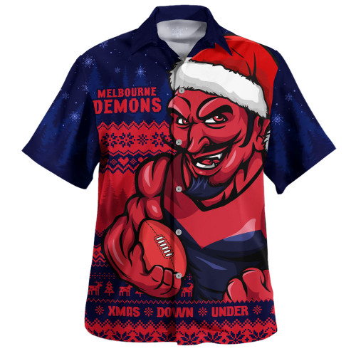 Melbourne Hawaiian Shirt Merry Christmas Down Under Footy Power Style