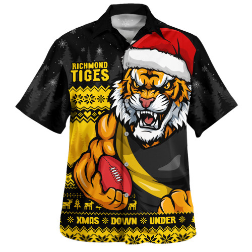 Richmond Hawaiian Shirt Merry Christmas Down Under Footy Power Style