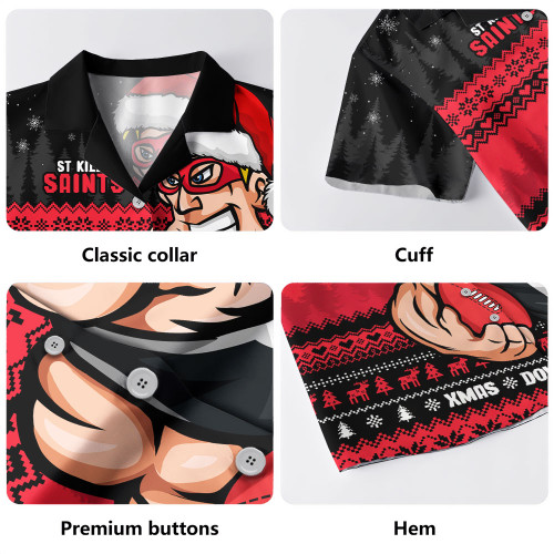 St Kilda Hawaiian Shirt Merry Christmas Down Under Footy Power Style