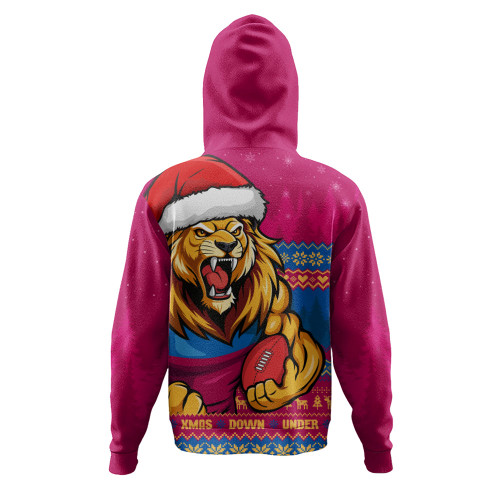 Brisbane Lions Hoodie Merry Christmas Down Under Footy Power Style Brisbane Lions Hoodie Merry Christmas Down Under Footy Power Style