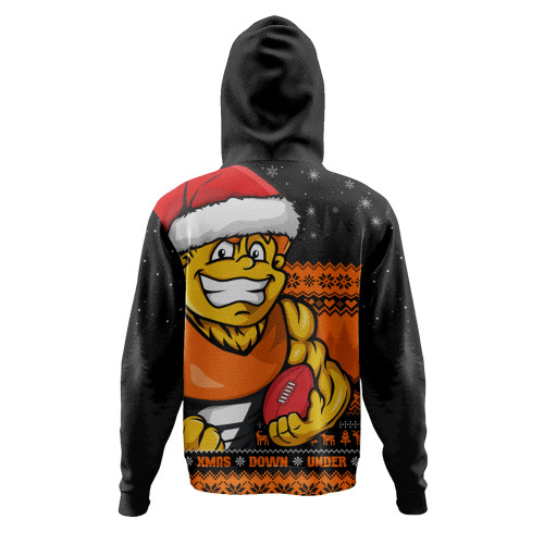 GWS GIANTS Hoodie Merry Christmas Down Under Footy Power Style GWS GIANTS Hoodie Merry Christmas Down Under Footy Power Style