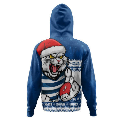 Geelong Cats Hoodie Merry Christmas Down Under Footy Power Style
