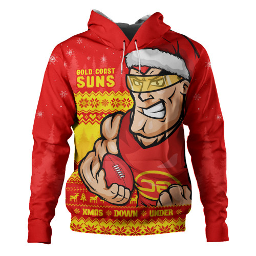 Gold Coast SUNS Hoodie Merry Christmas Down Under Footy Power Style