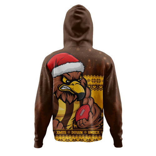 Hawthorn Hoodie Merry Christmas Down Under Footy Power Style