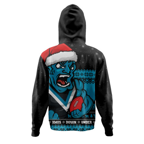 Port Adelaide Hoodie Merry Christmas Down Under Footy Power Style