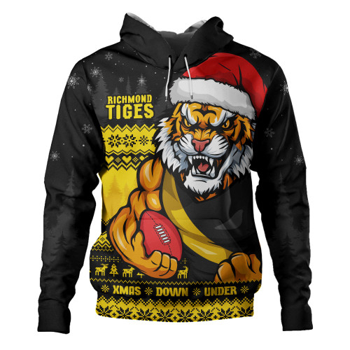Richmond Hoodie Merry Christmas Down Under Footy Power Style