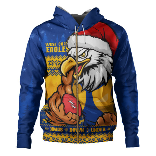 West Coast Eagles Hoodie Merry Christmas Down Under Footy Power Style
