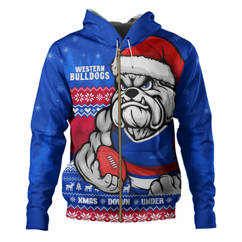 Western Bulldogs Hoodie Merry Christmas Down Under Footy Power Style