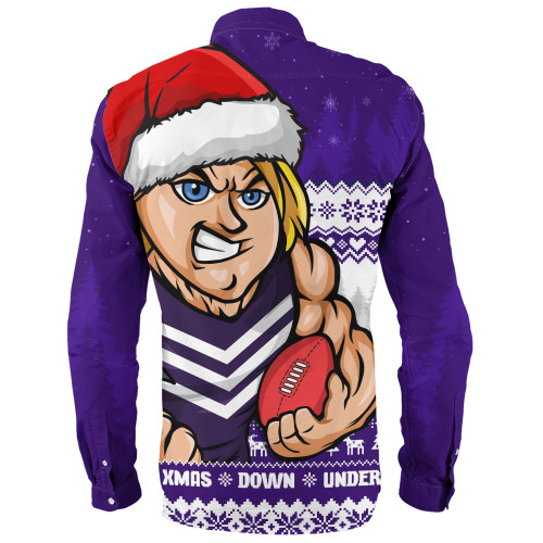 Fremantle Long Sleeve Shirt Merry Christmas Down Under Footy Power Style