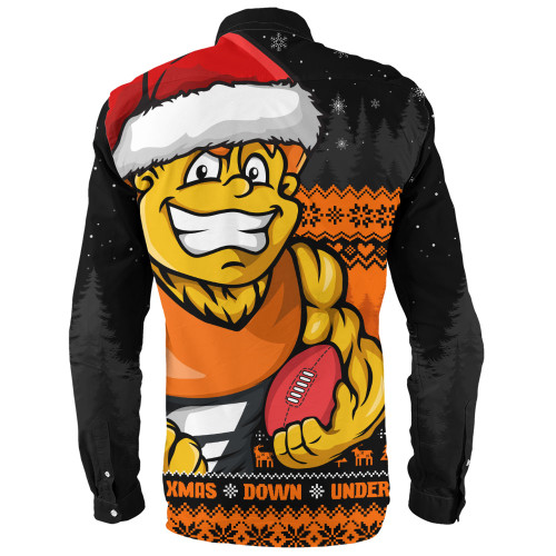 GWS GIANTS Long Sleeve Shirt Merry Christmas Down Under Footy Power Style