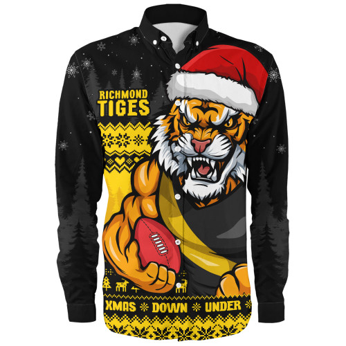 Richmond Long Sleeve Shirt Merry Christmas Down Under Footy Power Style