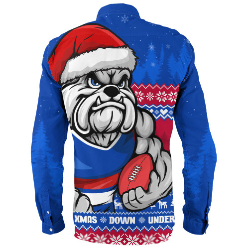 Western Bulldogs Long Sleeve Shirt Merry Christmas Down Under Footy Power Style