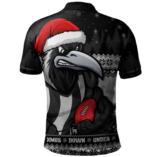 Collingwood Polo Shirt Merry Christmas Down Under Footy Power Style