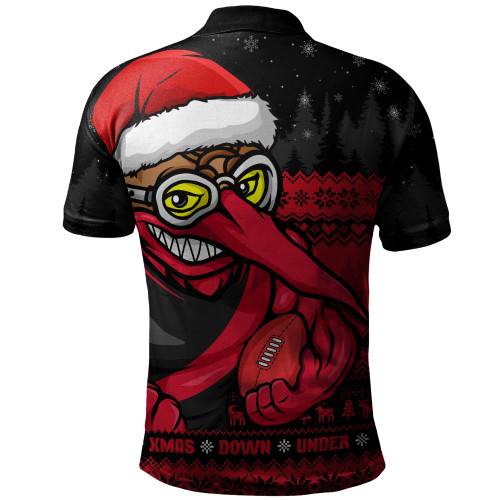 Essendon Polo Shirt Merry Christmas Down Under Footy Power Style