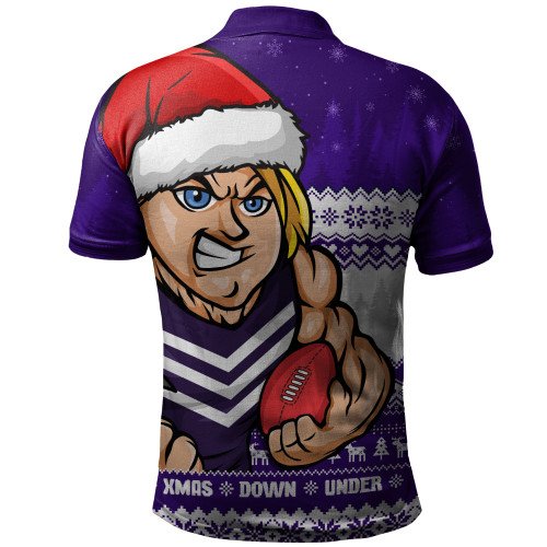 Fremantle Polo Shirt Merry Christmas Down Under Footy Power Style