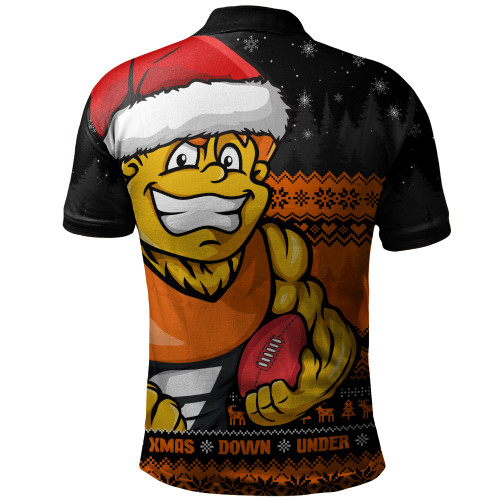 GWS GIANTS Polo Shirt Merry Christmas Down Under Footy Power Style