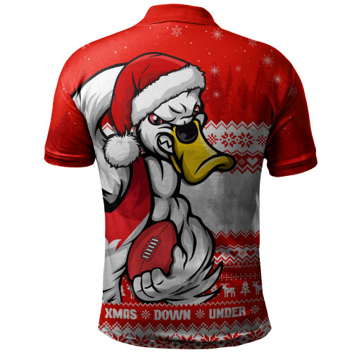 Sydney Swans Polo Shirt Merry Christmas Down Under Footy Power Style