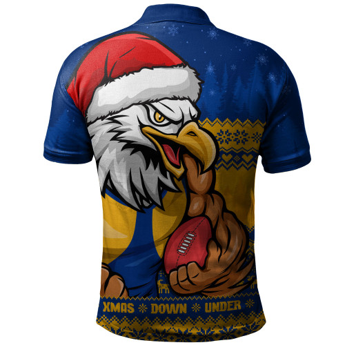 West Coast Eagles Polo Shirt Merry Christmas Down Under Footy Power Style