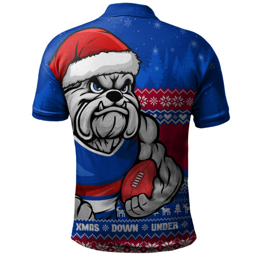 Western Bulldogs Polo Shirt Merry Christmas Down Under Footy Power Style